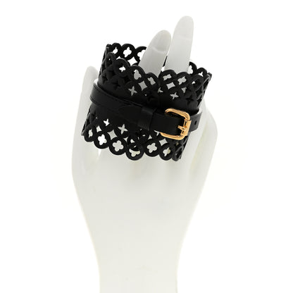 Louis Vuitton Calfskin Flower It Bracelet 17 Black 2 of 4