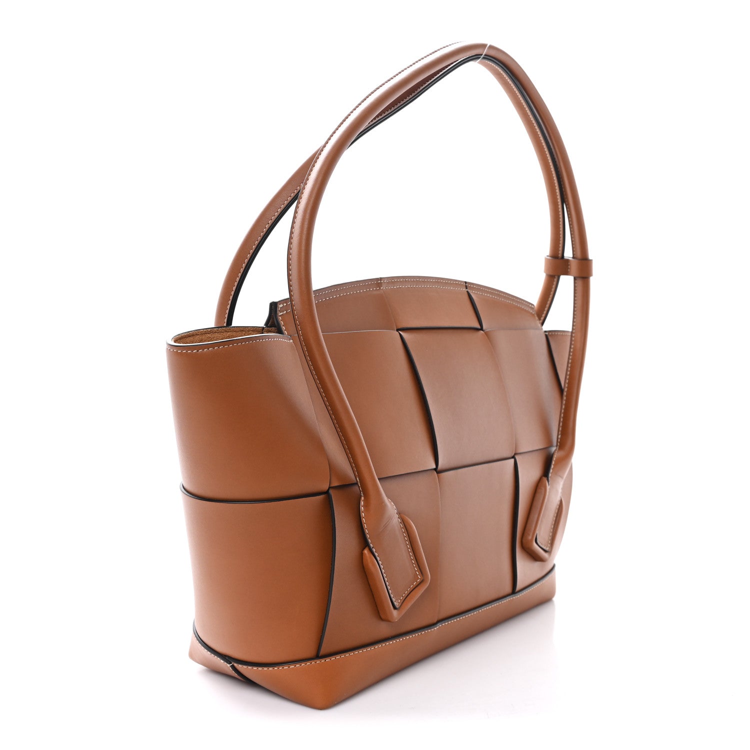 Bottega Veneta French Calfskin Maxi Intrecciato Medium Arco Wood