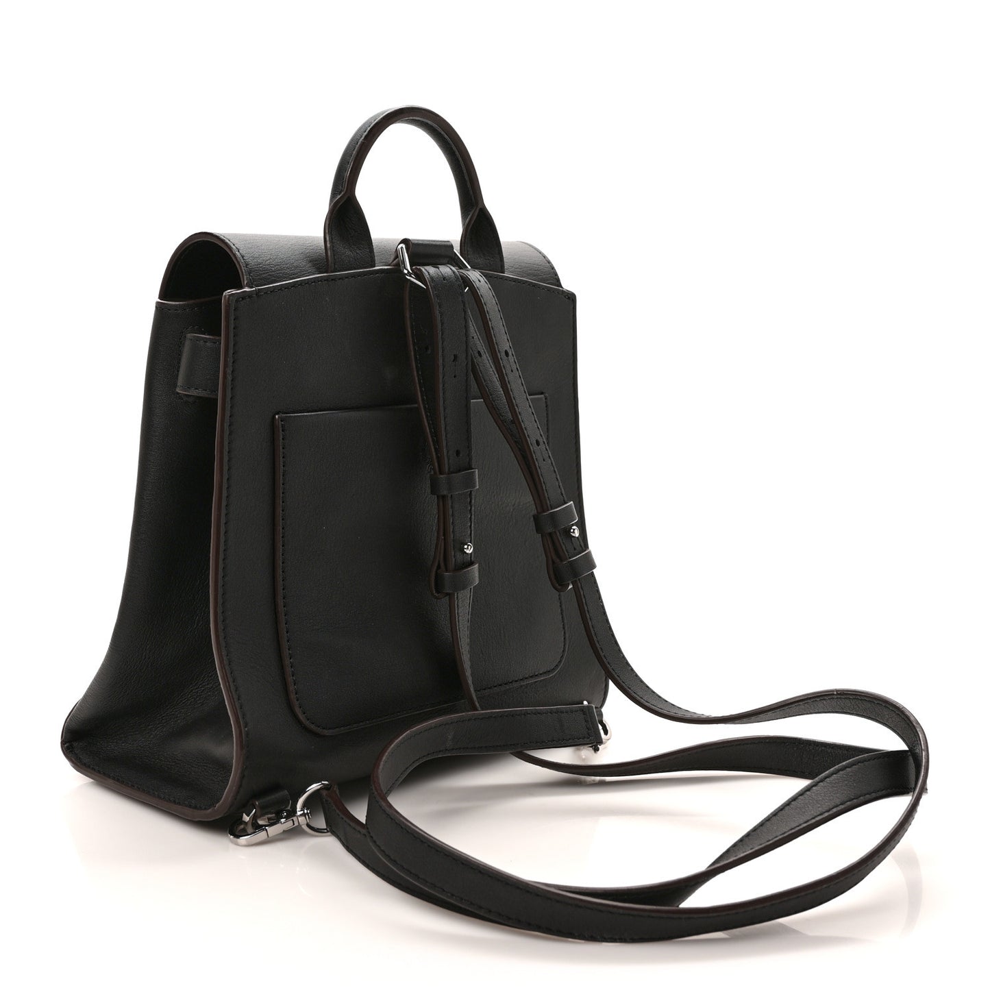 Calfskin Ottoman Essential Visetos Small Backpack Black