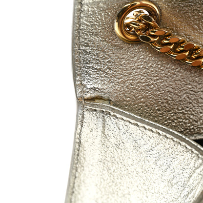 Saint Laurent Metallic Calfskin Medium Classic Monogram Kate Satchel Pale Gold 13 of 13