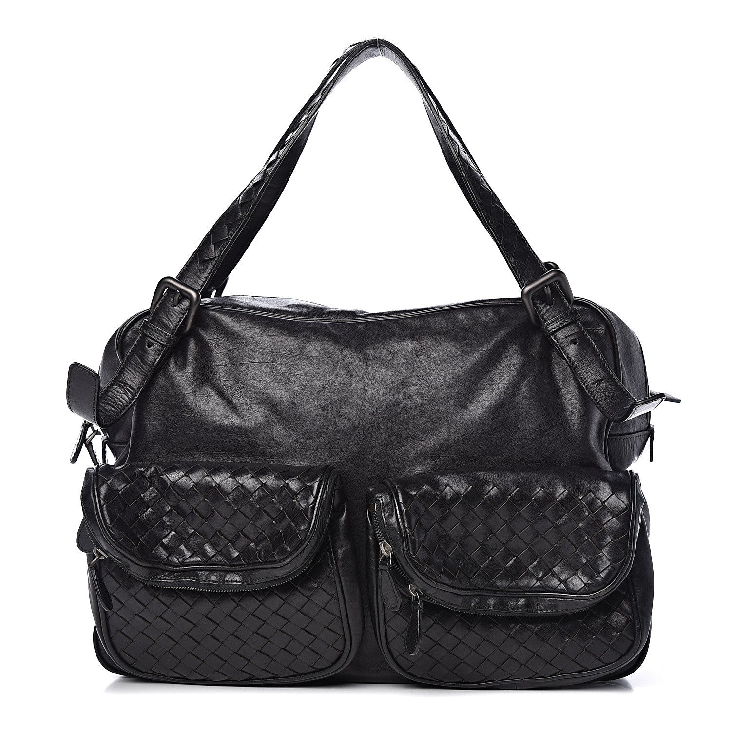 Bottega Veneta Nappa Intrecciato Multipocket Shoulder Bag Black 1 of 14