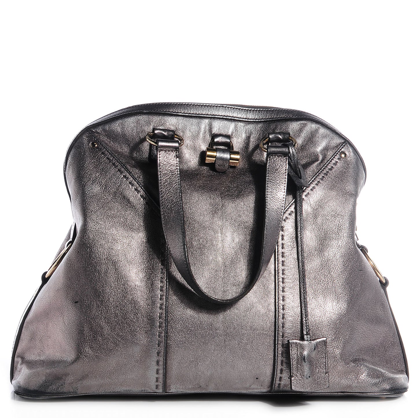 Calfskin Oversized Muse Tote Silver