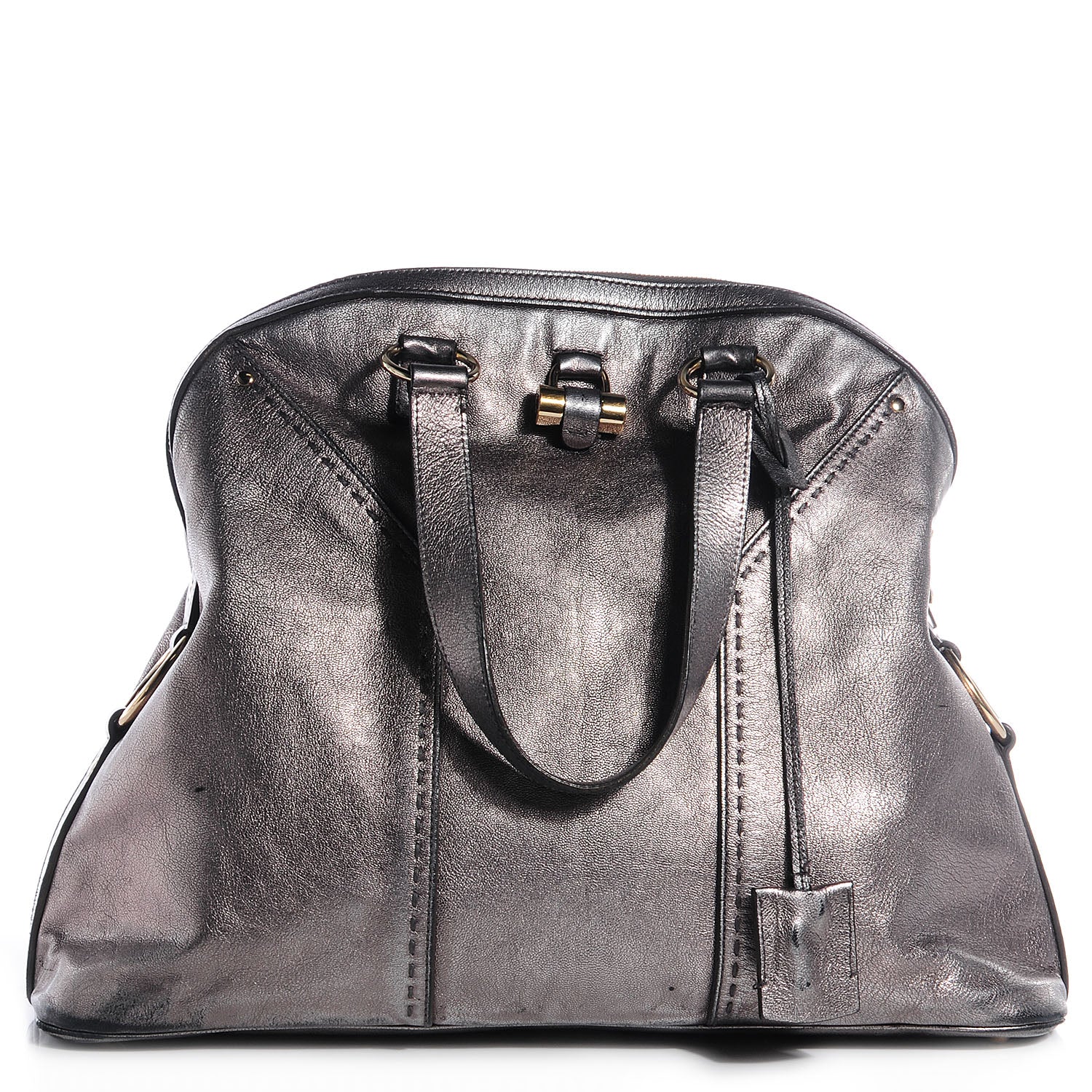 Saint Laurent Calfskin Oversized Muse Tote Silver 1 of 12