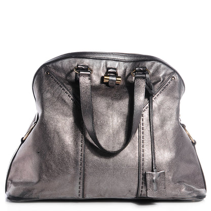 Saint Laurent Calfskin Oversized Muse Tote Silver 1 of 12
