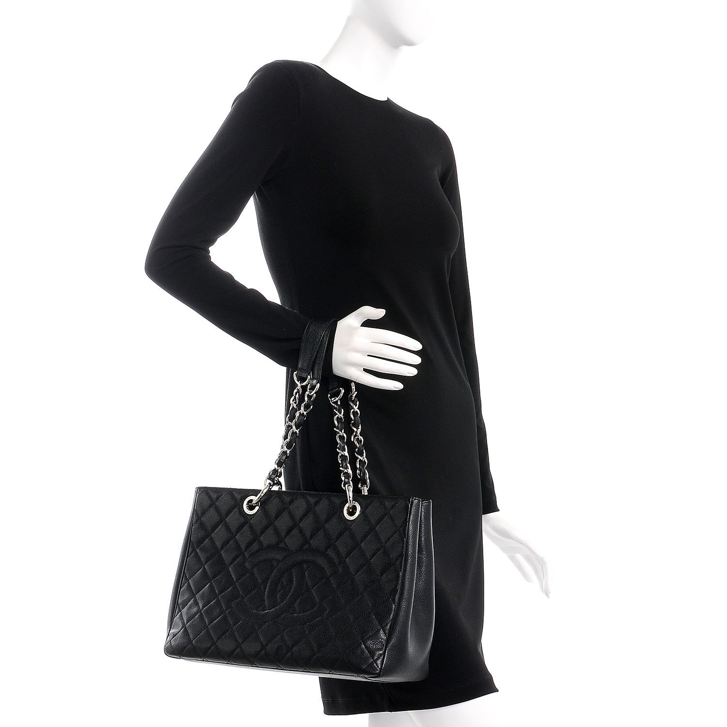 Chanel Caviar Quilted Grand Shopping Tote GST Black 2 of 7