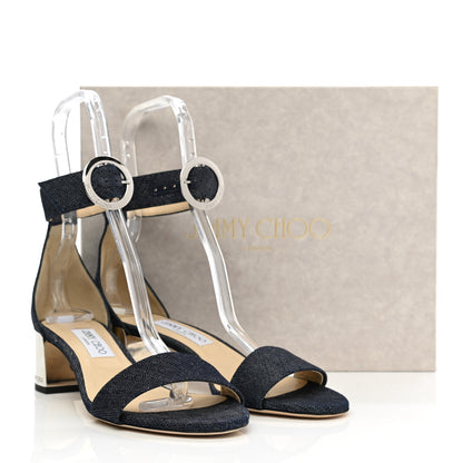 Jimmy Choo Denim Jaimie Ankle Strap Sandals 40 Indigo 9 of 9