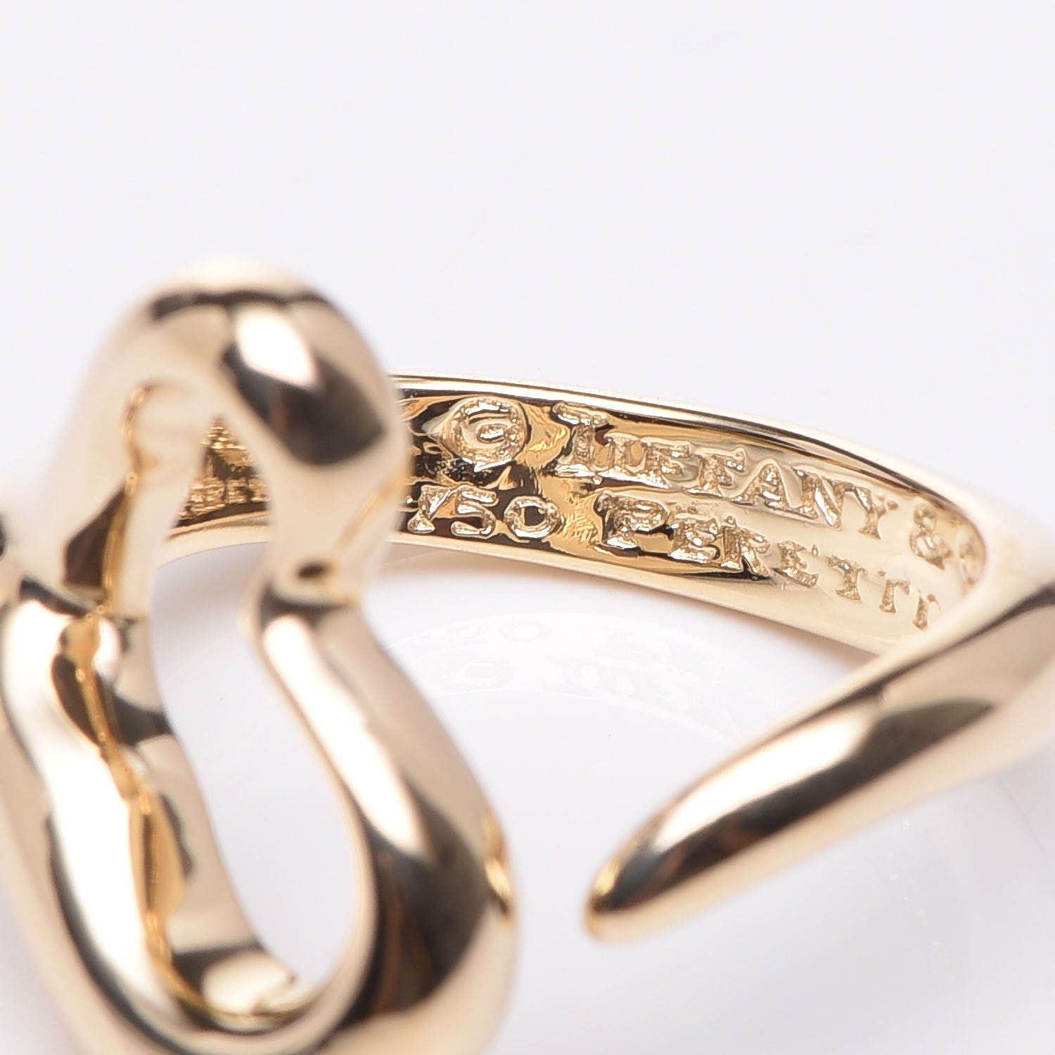 Tiffany 18K Yellow Gold Small Elsa Peretti Open Heart Ring 48 4.5 4 of 4