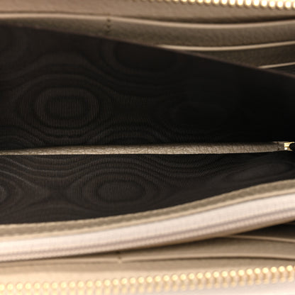 Gucci GG Supreme Monogram Textured Dollar Calfskin Web Ophidia Zip Around Wallet Beige Mystic White Oatmeal 6 of 14