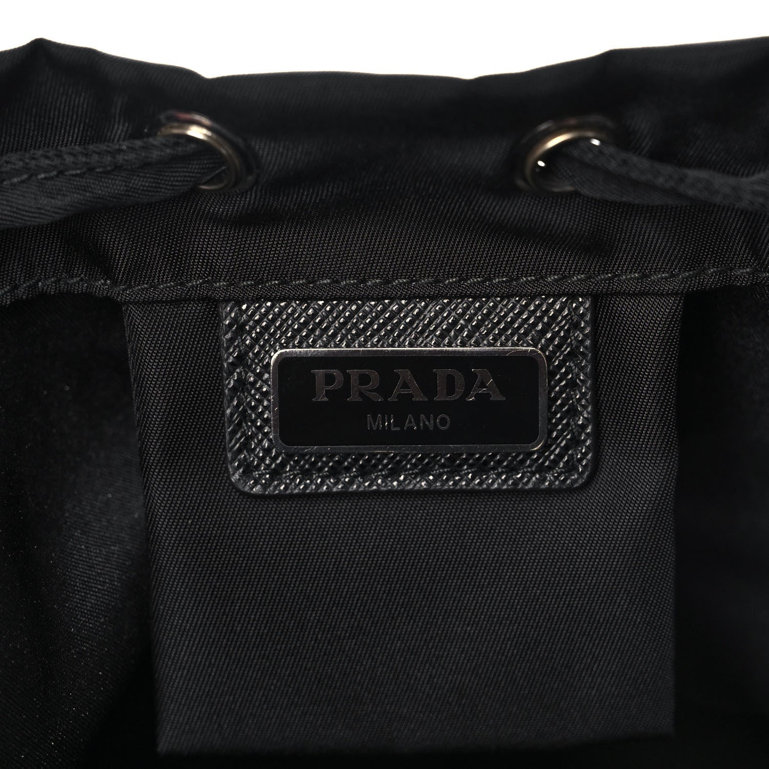 Prada Saffiano Tessuto Nylon Vela Bucket Wristlet Black 8 of 11
