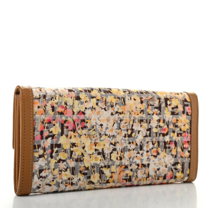 Fendi Zucchino Vitello Floral Forever Continental Wallet Pesca Giallo Saddler 3 of 11