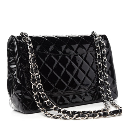 Chanel Patent Quilted Jumbo Double Flap Black 3 of 14