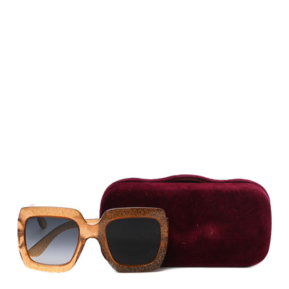 Gucci Acetate Square Frame Sunglasses GG0053S Glitter Gold 7 of 7