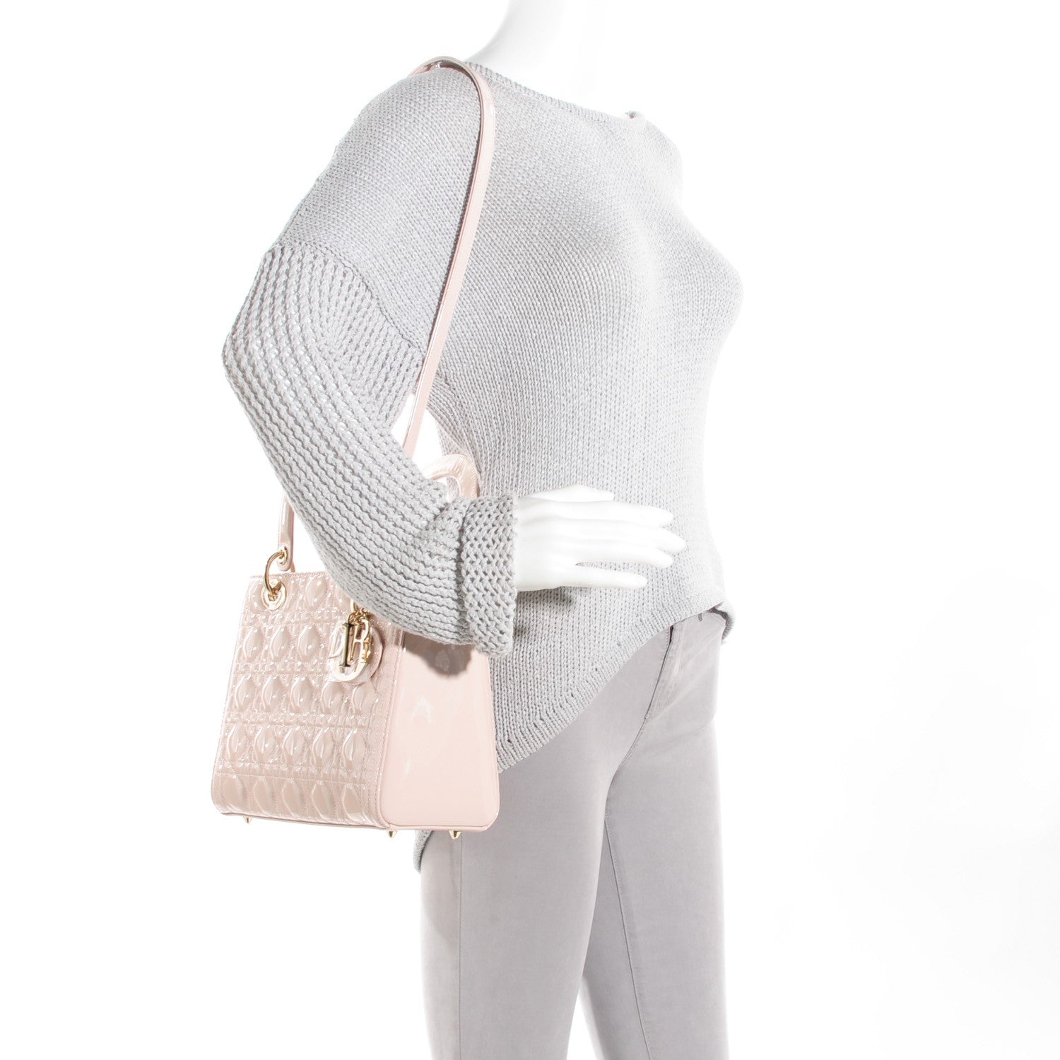 Christian Dior Patent Cannage Medium Lady Dior Rose Clair 2 of 9