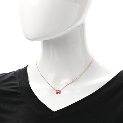 Hermes Lacquered Rose Gold Mini Pop H Pendant Necklace Rose Extreme 2 of 5