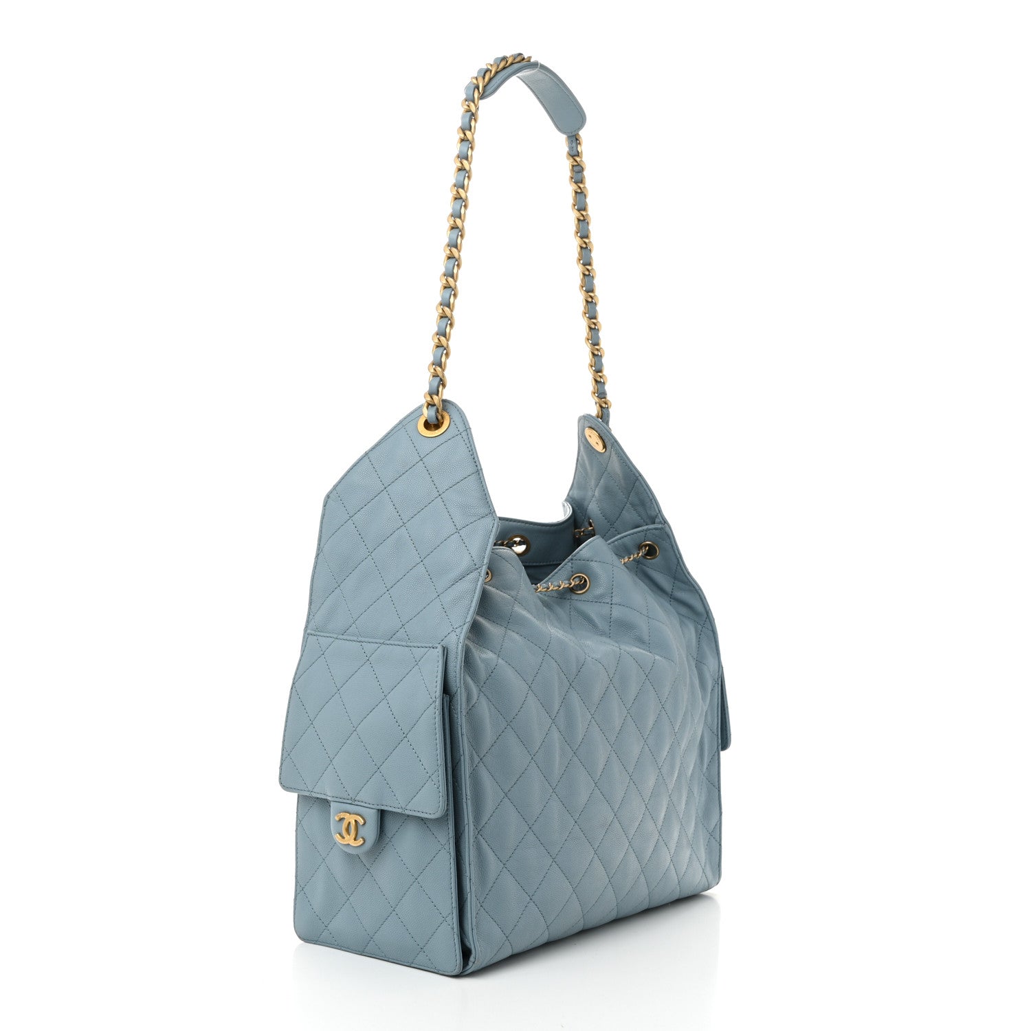 Chanel Caviar Quilted Medium Chanel 25 Handbag Blue 4 of 12