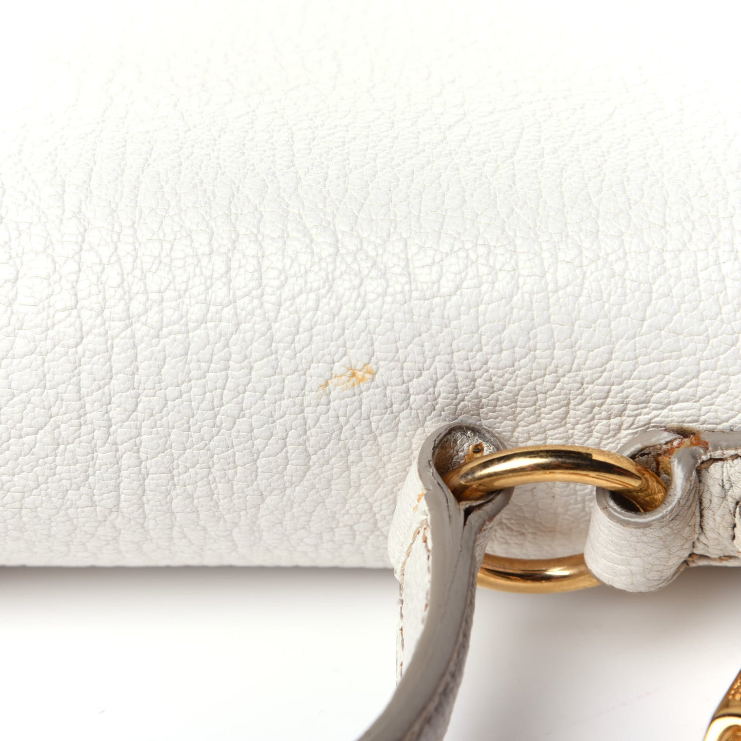 Goatskin Madras Shoulder Bag White