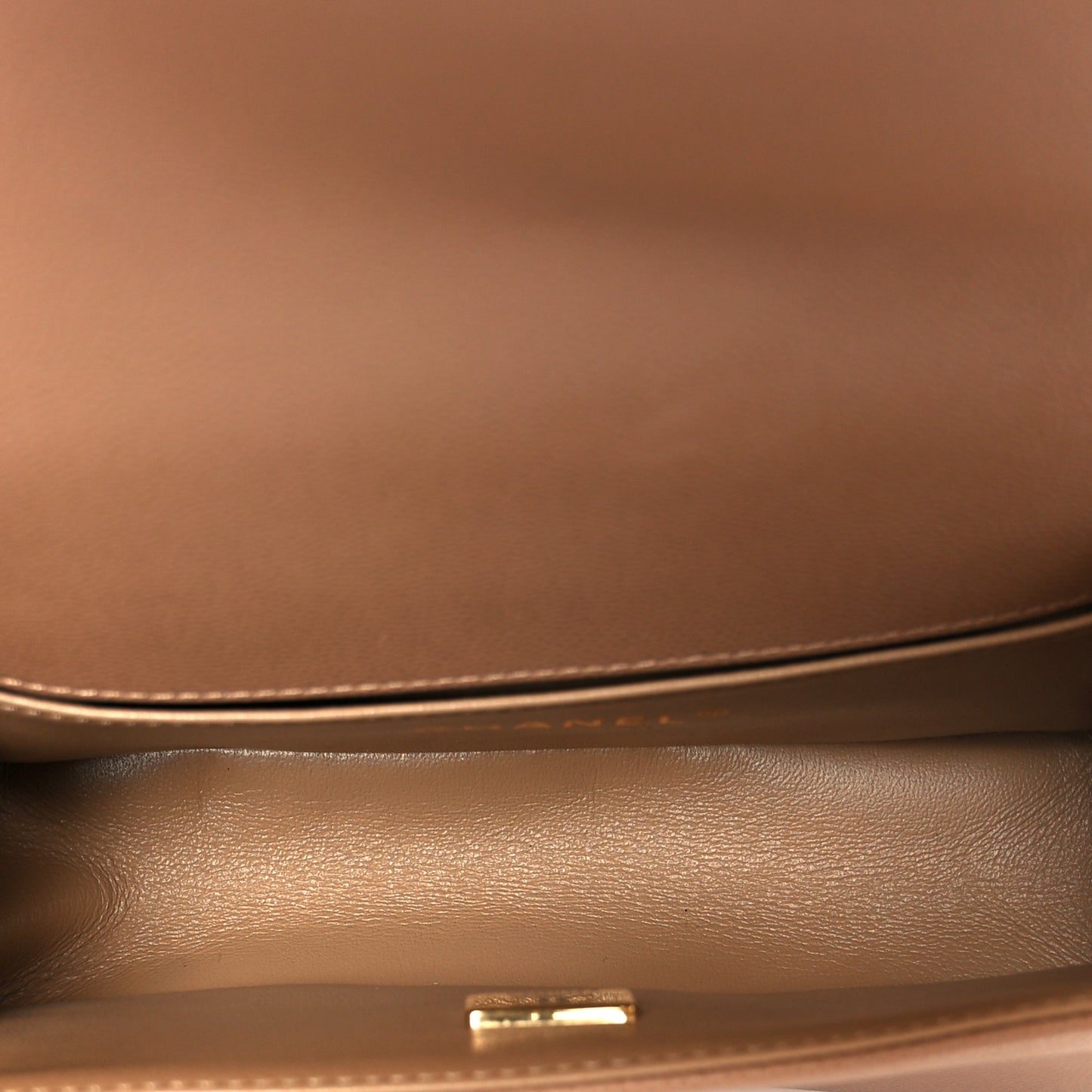 Caviar Chevron Quilted Small Boy Flap Beige