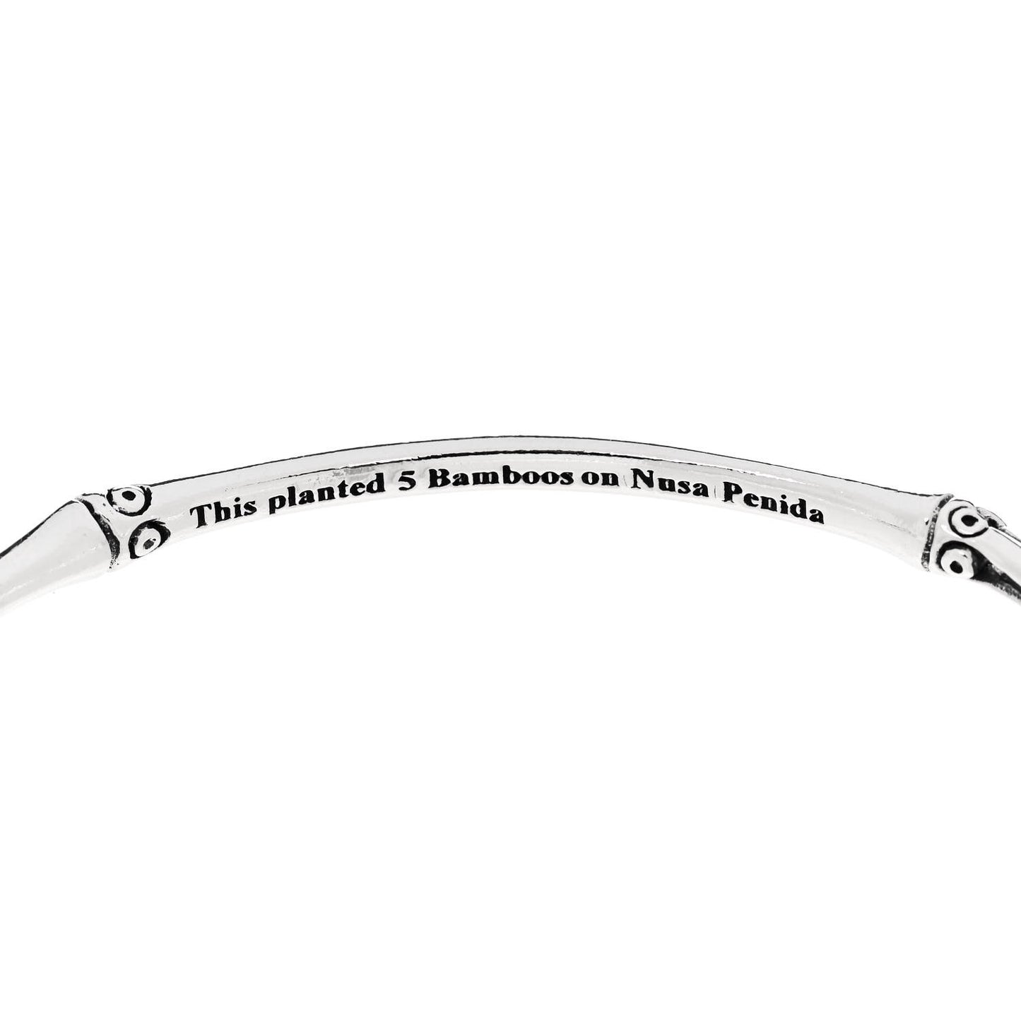 Sterling Silver Bamboo Bangle Bracelet Set of 2