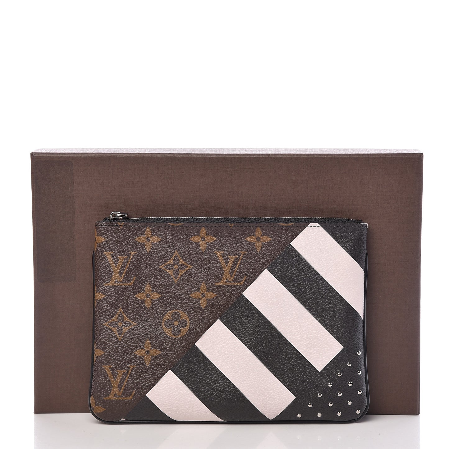 Monogram Stripes Pochette Plate PM