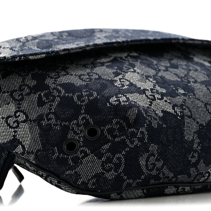 Gucci Denim Monogram Web Belt Bag Blue Multicolor 9 of 10