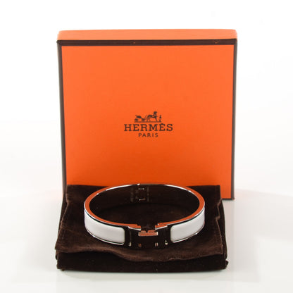 Hermes Enamel Narrow Clic Clac H Bracelet PM White 4 of 6