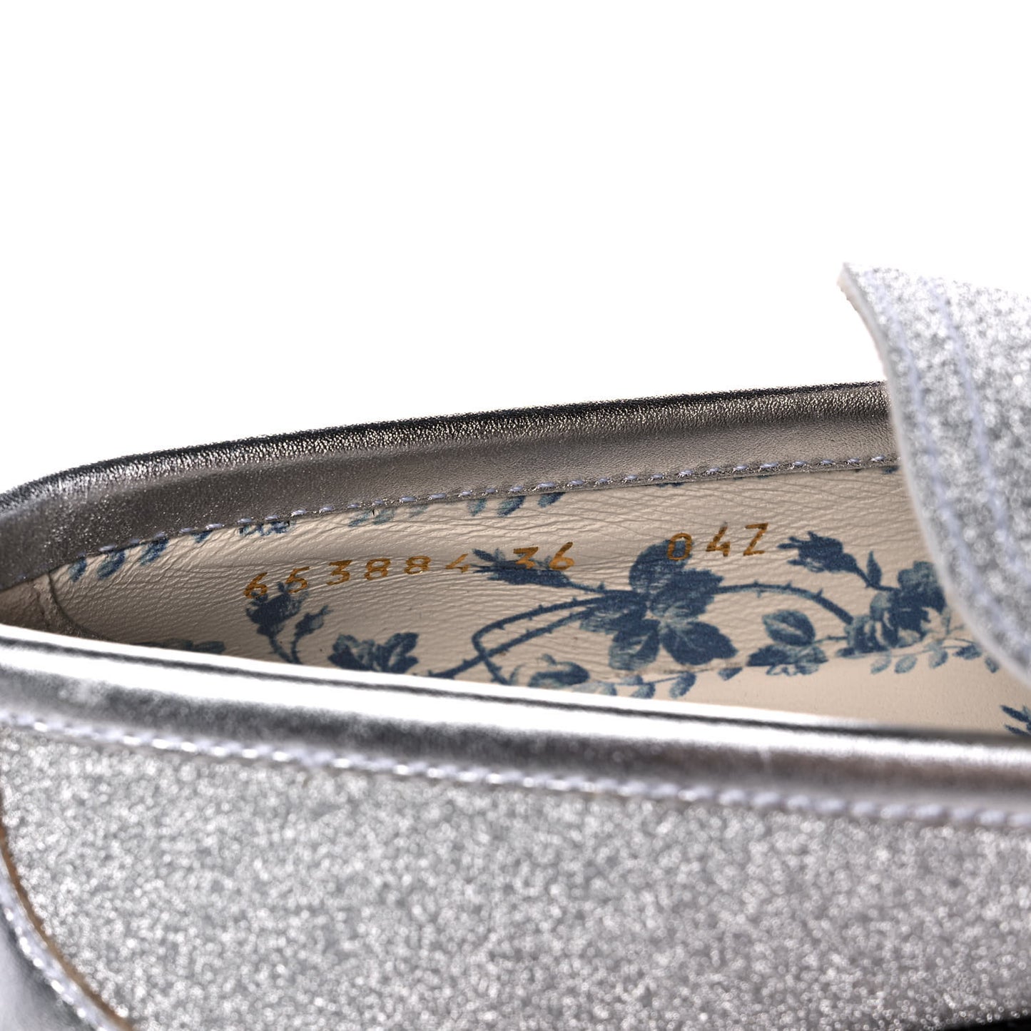 Mini Diamond Storm Silk Calfskin Womens Harald Horsebit 25mm Platform Loafers 36 Silver