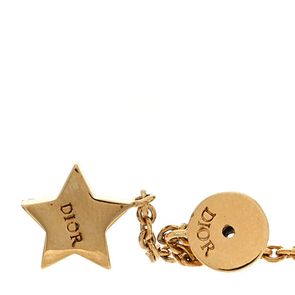 Christian Dior CHRISTIAN DIOR Crystal Petit CD Star Chain Earrings Gold 4 of 4