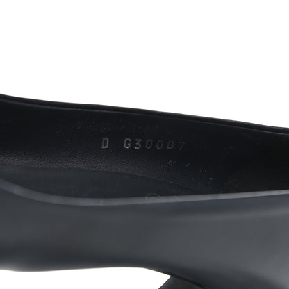 Chanel Calfskin Patent CC Cap Toe Platform Chain Pumps 39 Navy Black 8 of 9