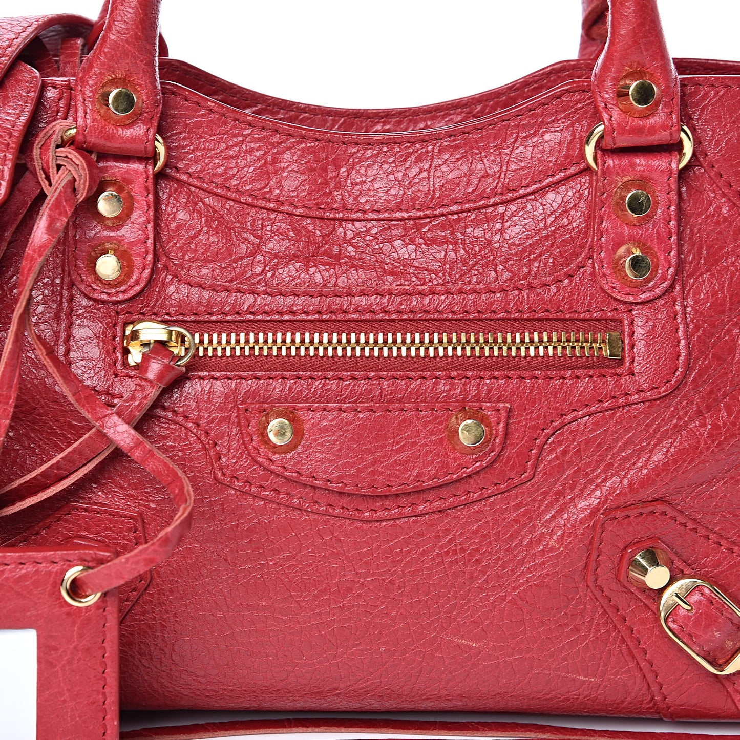 Agneau Classic Gold Hardware Mini City Rouge Sapphire