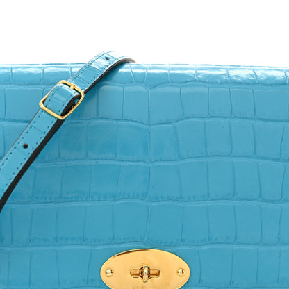 Mulberry Deep Calfskin Crocodile Embossed Small Darley Azure 7 of 12
