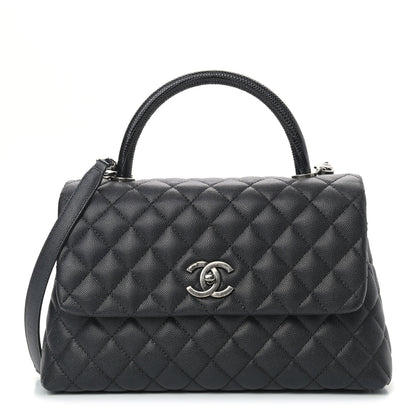 Chanel Caviar Lizard Quilted Small Coco Handle Flap Black 1 of 9
