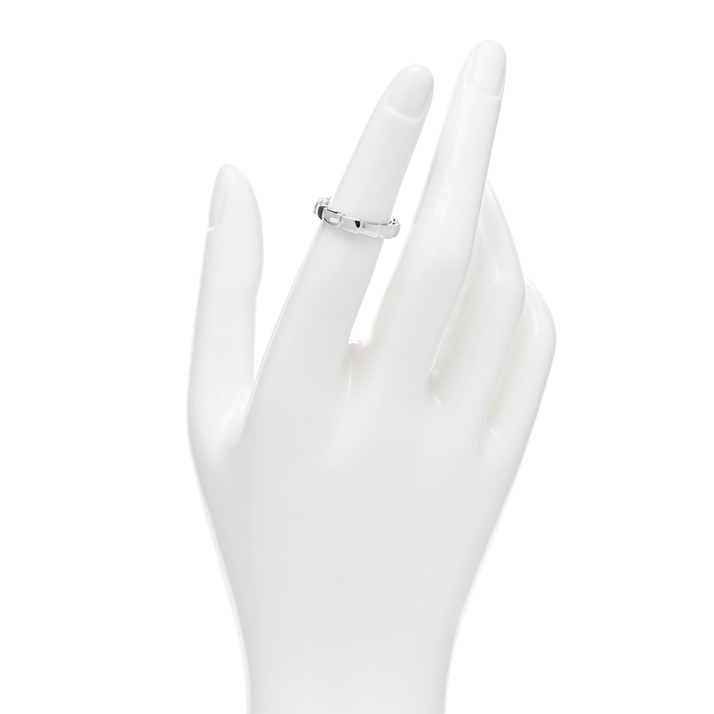 18K White Gold Serpenti Viper Band Ring 48 4.5