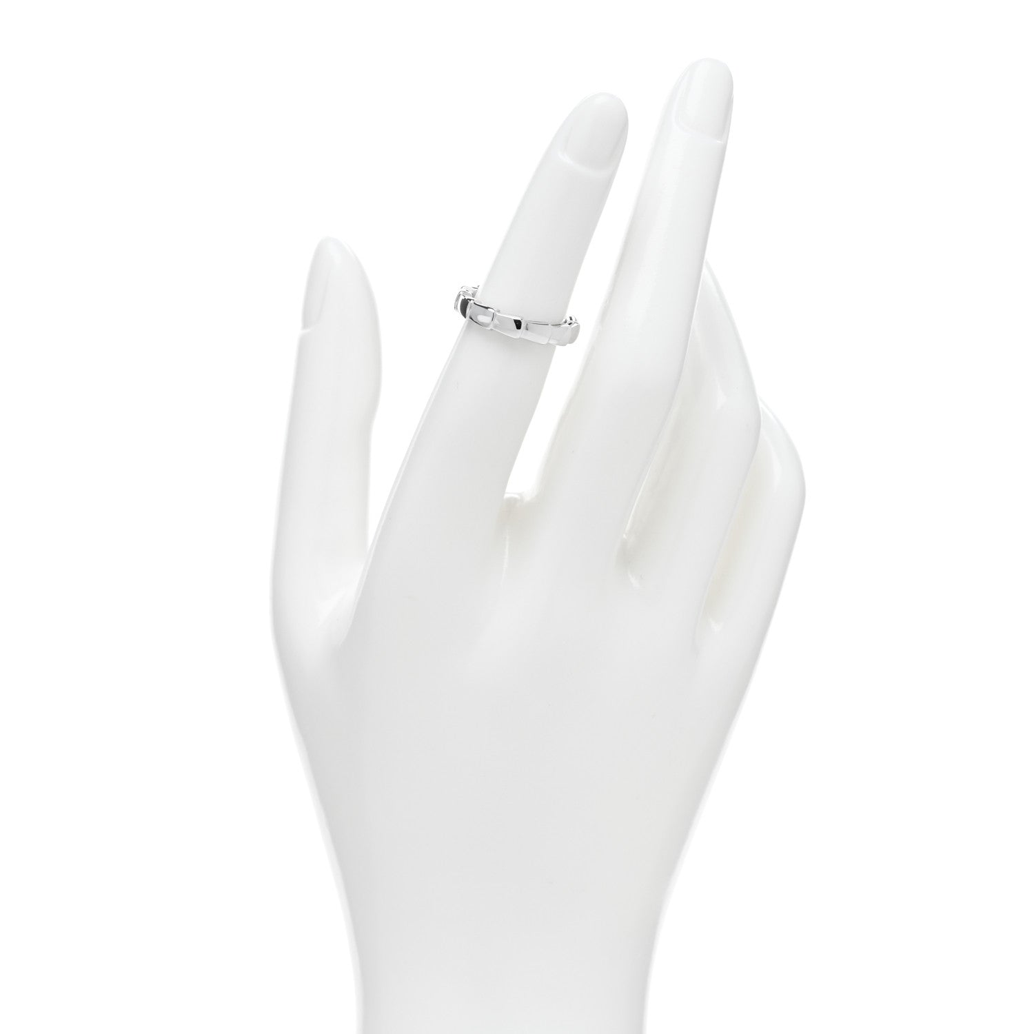 Bulgari 18K White Gold Serpenti Viper Band Ring 48 4.5 2 of 5