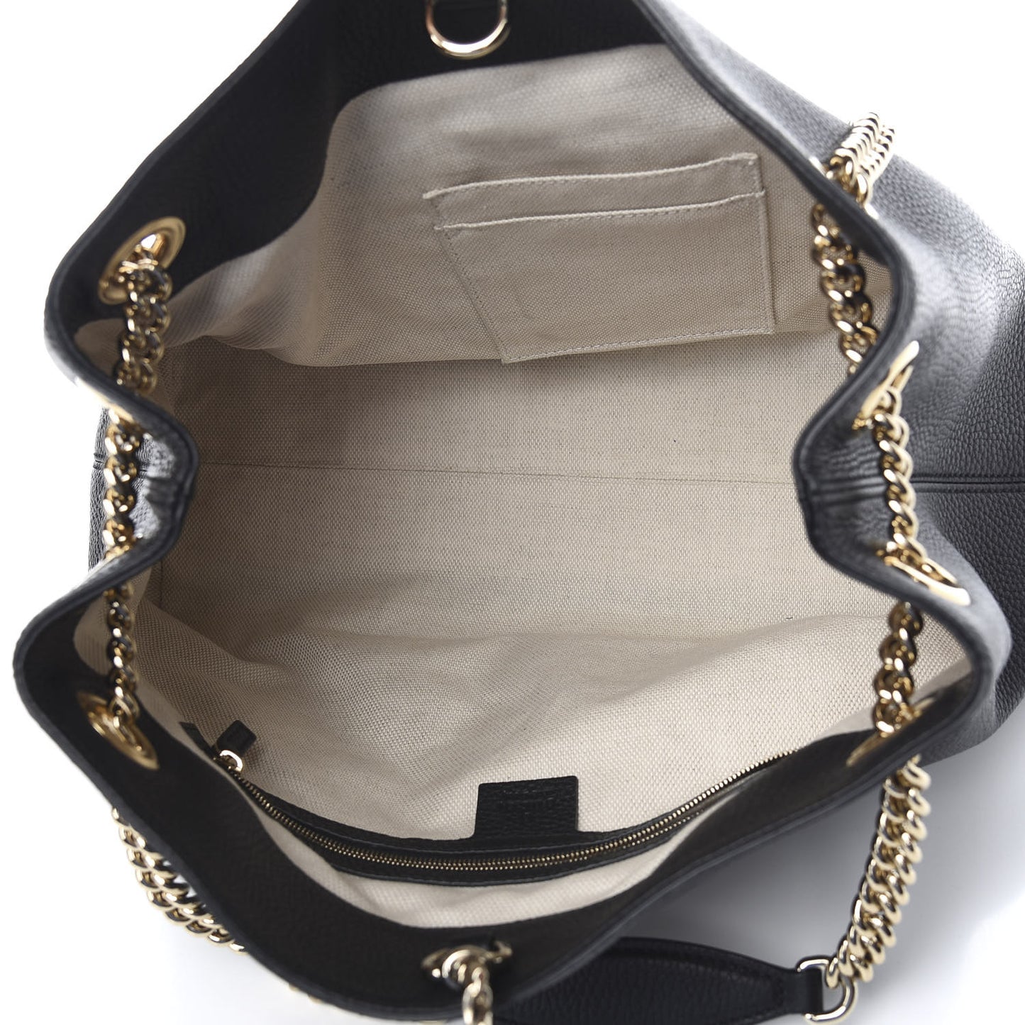 Pebbled Calfskin Medium Soho Chain Shoulder Bag Black