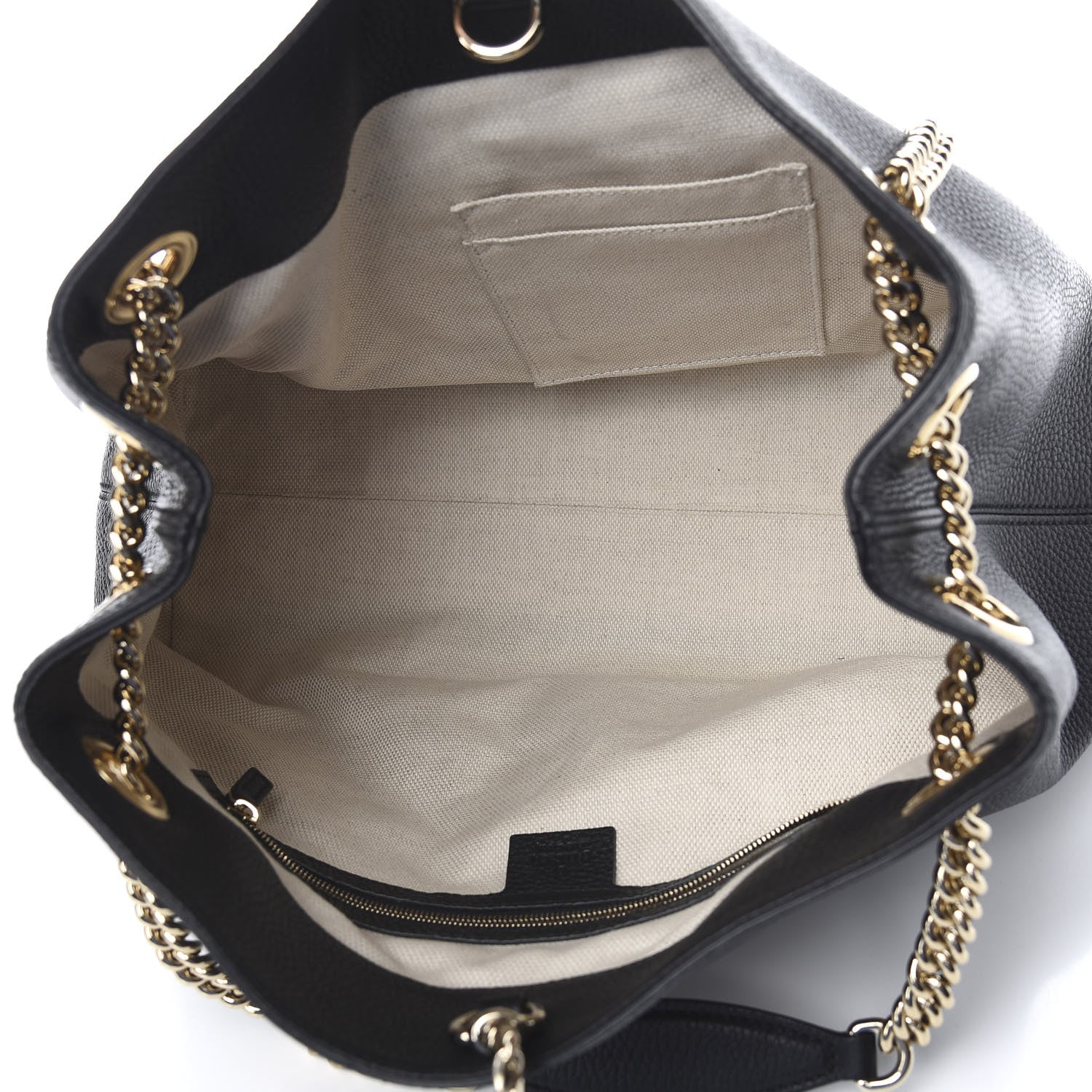 Gucci Pebbled Calfskin Medium Soho Chain Shoulder Bag Black 5 of 10