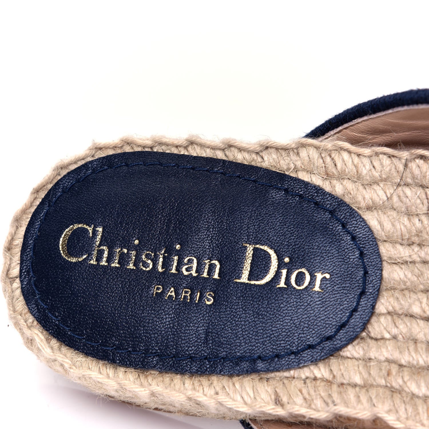 Christian Dior Canvas Embroidered Granville Espadrille Crisscross Flat Slide Sandals 38 Denim 9 of 10