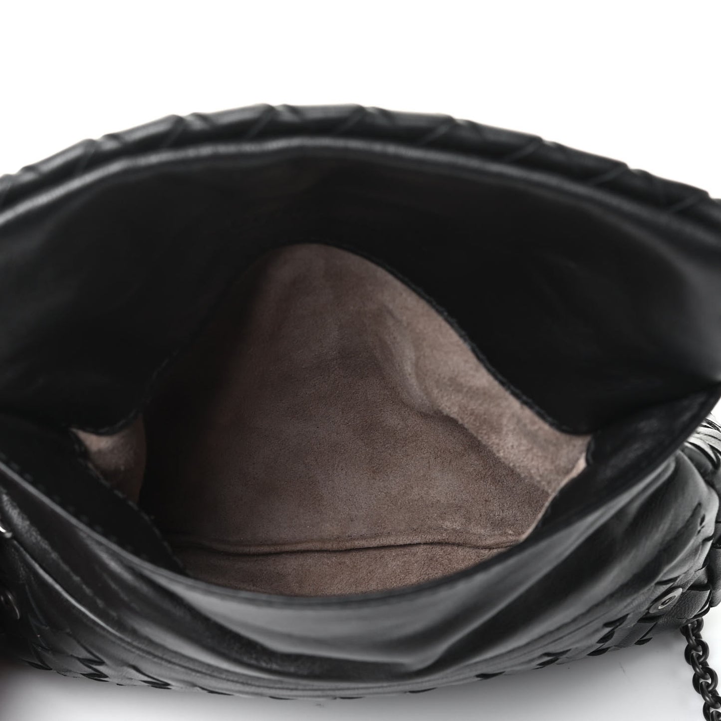 Nappa Intrecciato Small Chain Crossbody Black