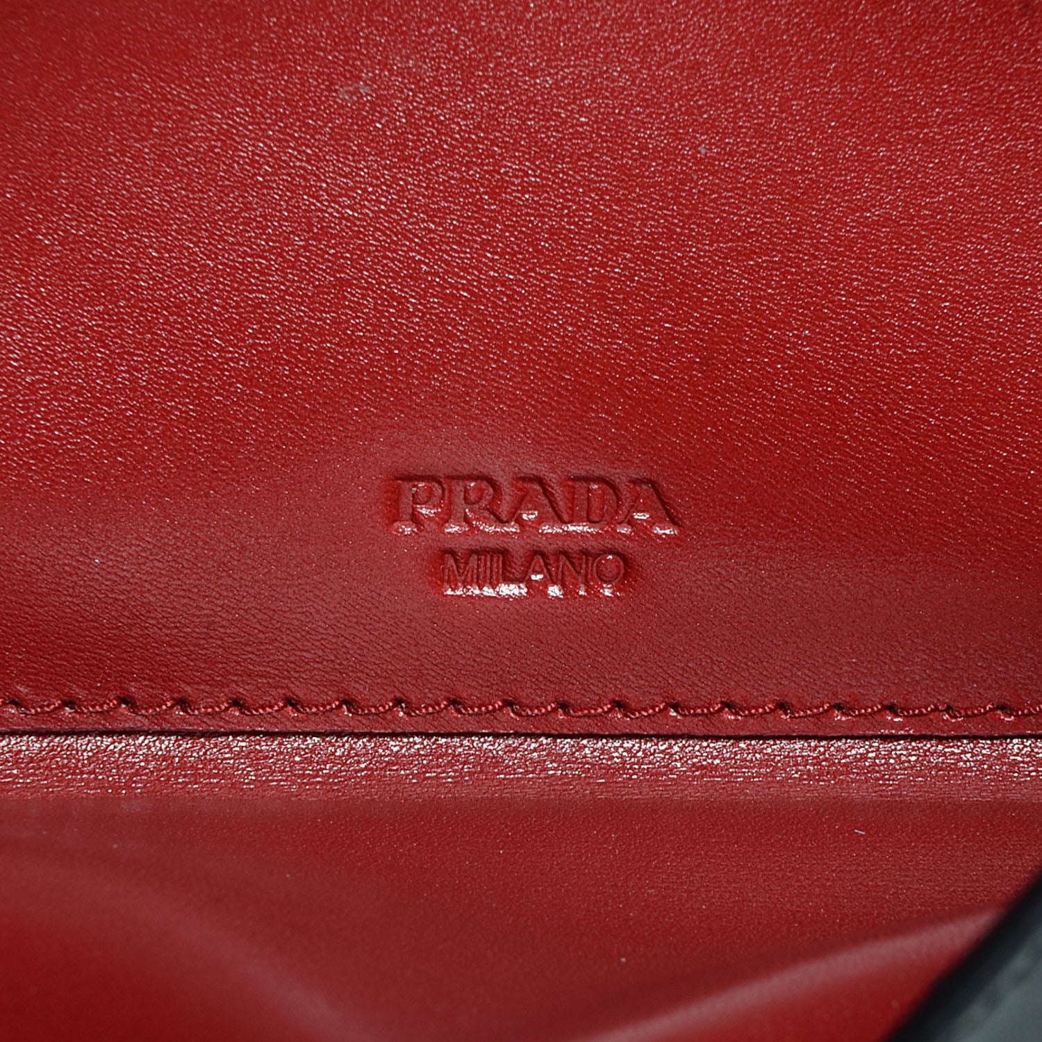 Prada Box Calfskin Envelope Wallet Black Fuoco 6 of 10