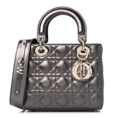 Christian Dior Lambskin Cannage Small My ABCDior Lady Dior Metallic Grey 1 of 11