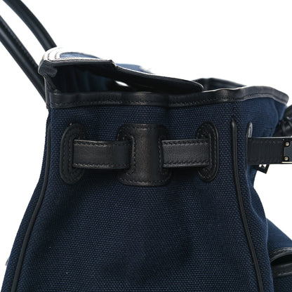 Hermes Goeland Toile Swift Cargo Birkin 35 Bleu Marine 16 of 34
