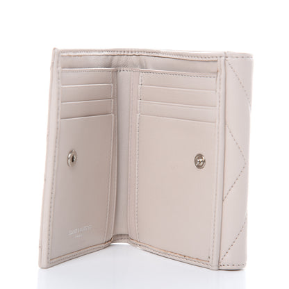 Saint Laurent Lambskin Y Quilted Monogram Compact Loulou Wallet Nude Powder 5 of 11