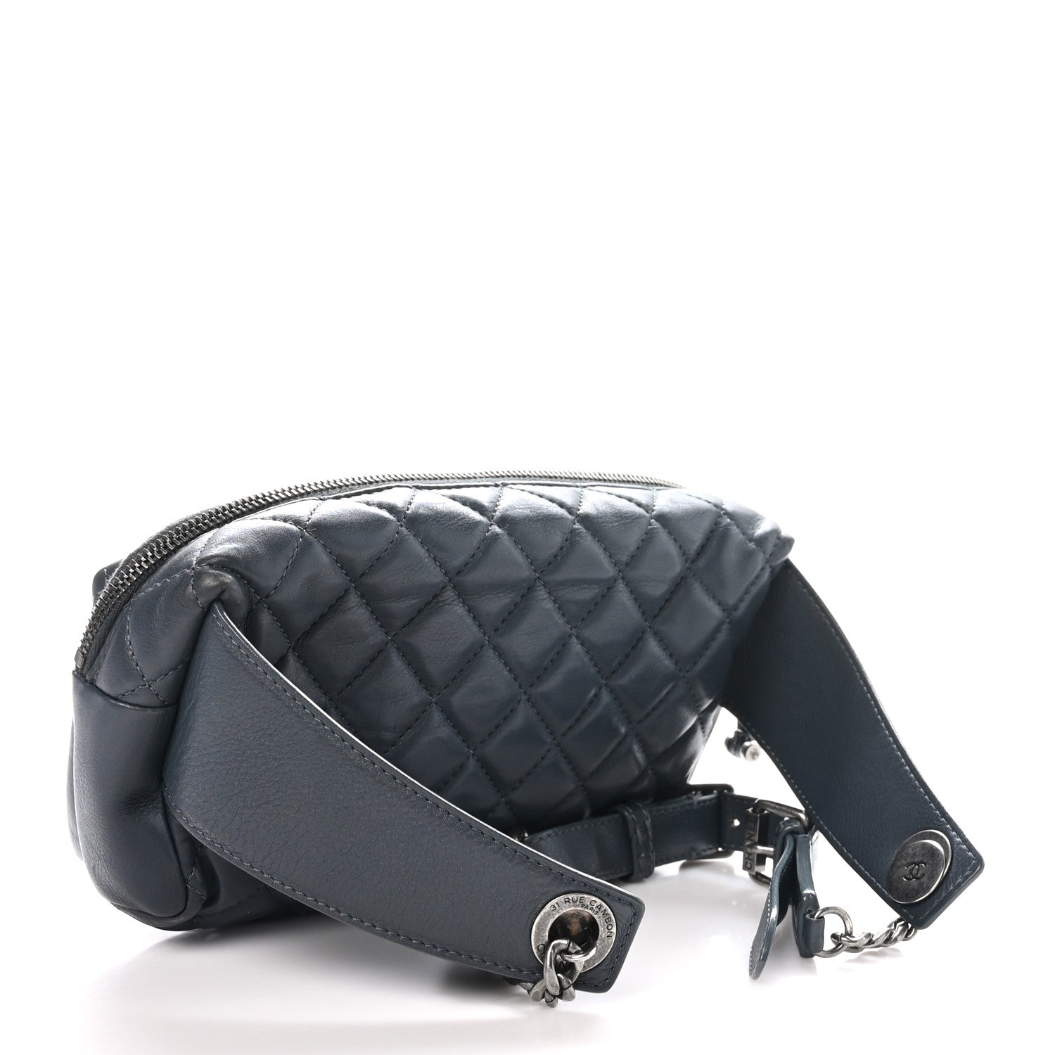 Chanel Calfskin Quilted Waist Bag Dark Grey 3 of 10