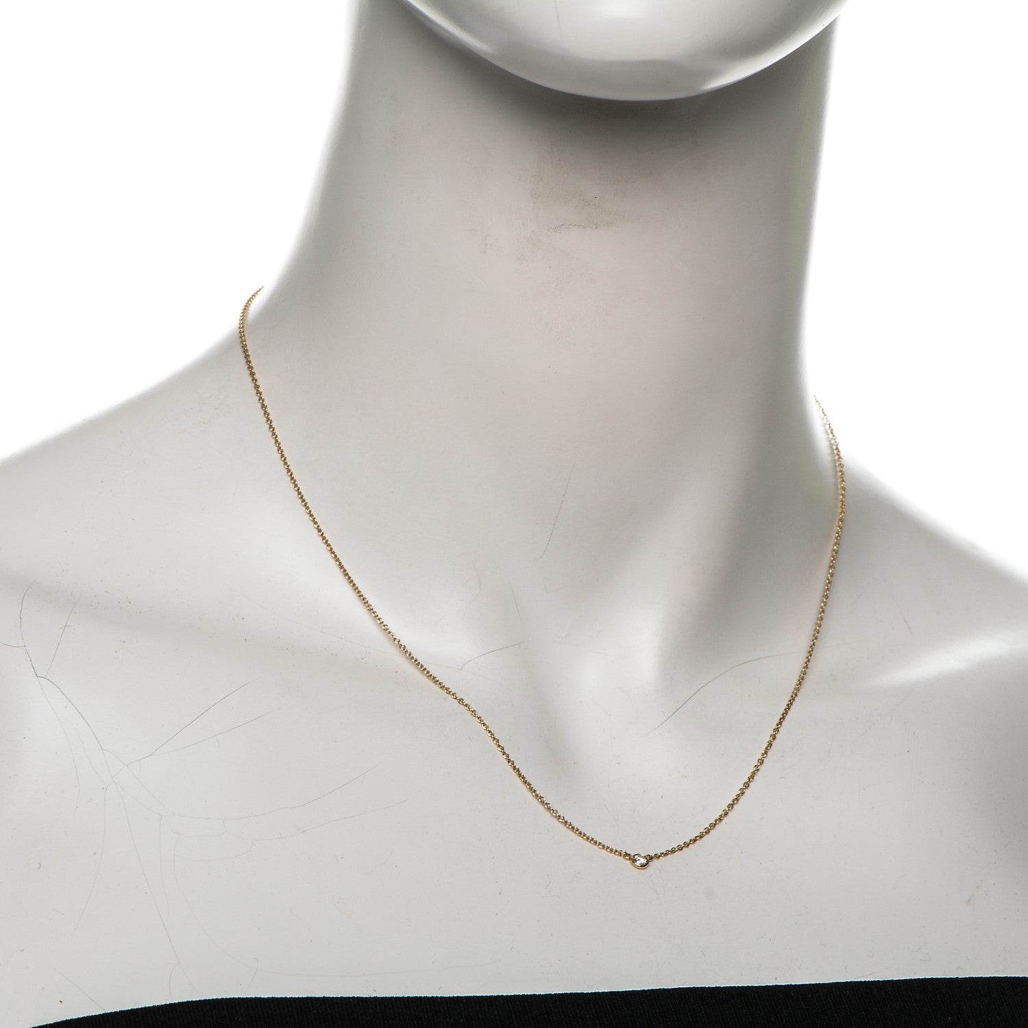 Tiffany 18K Yellow Gold Diamond .10ct Elsa Peretti Diamonds by the Yard Pendant Necklace 2 of 16