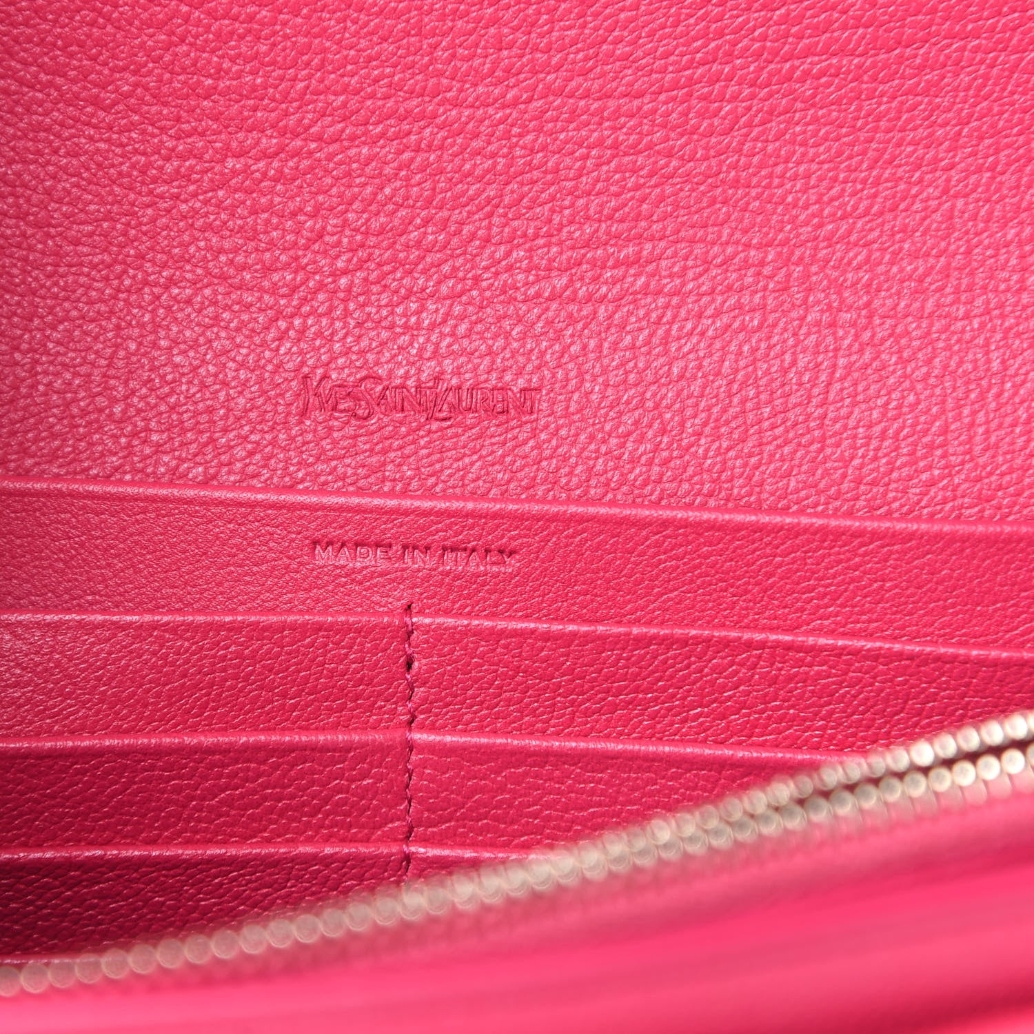 Saint Laurent Calfskin Belle de Jour Chain Clutch Fuchsia 6 of 13