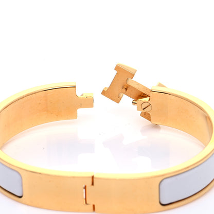 Hermes Enamel Narrow Clic Clac H Bracelet PM White 6 of 7