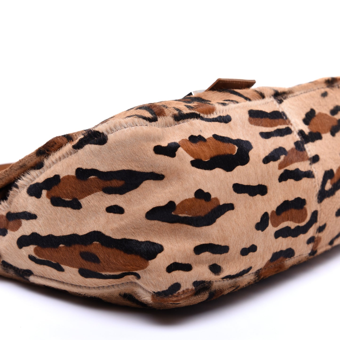 Calf Hair Leopard Print Mama Baguette Brown