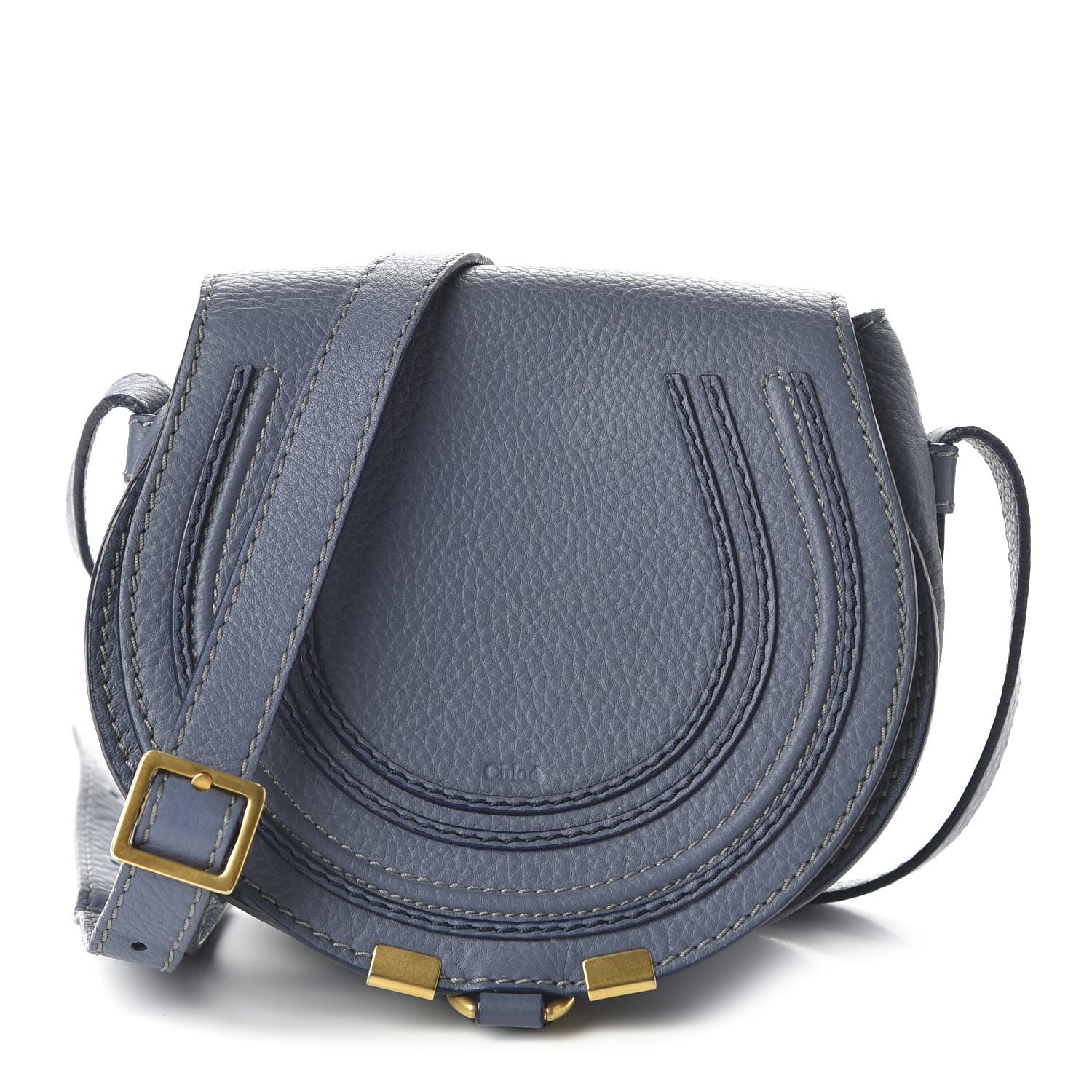 Chloe Calfskin Mini Marcie Round Crossbody Street Blue 1 of 11