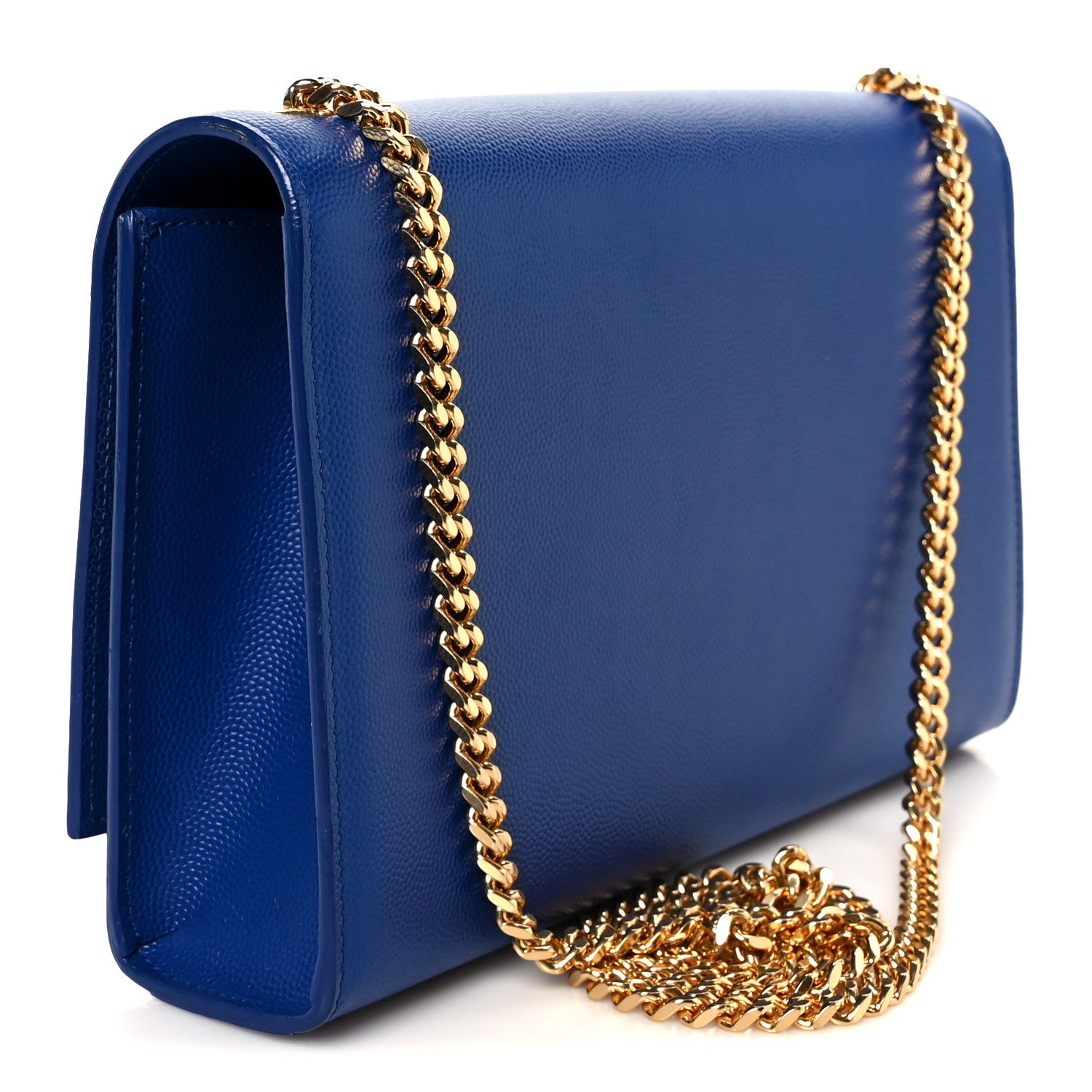 Saint Laurent Grain De Poudre Medium Classic Monogram Kate Satchel Flash Blue 3 of 12