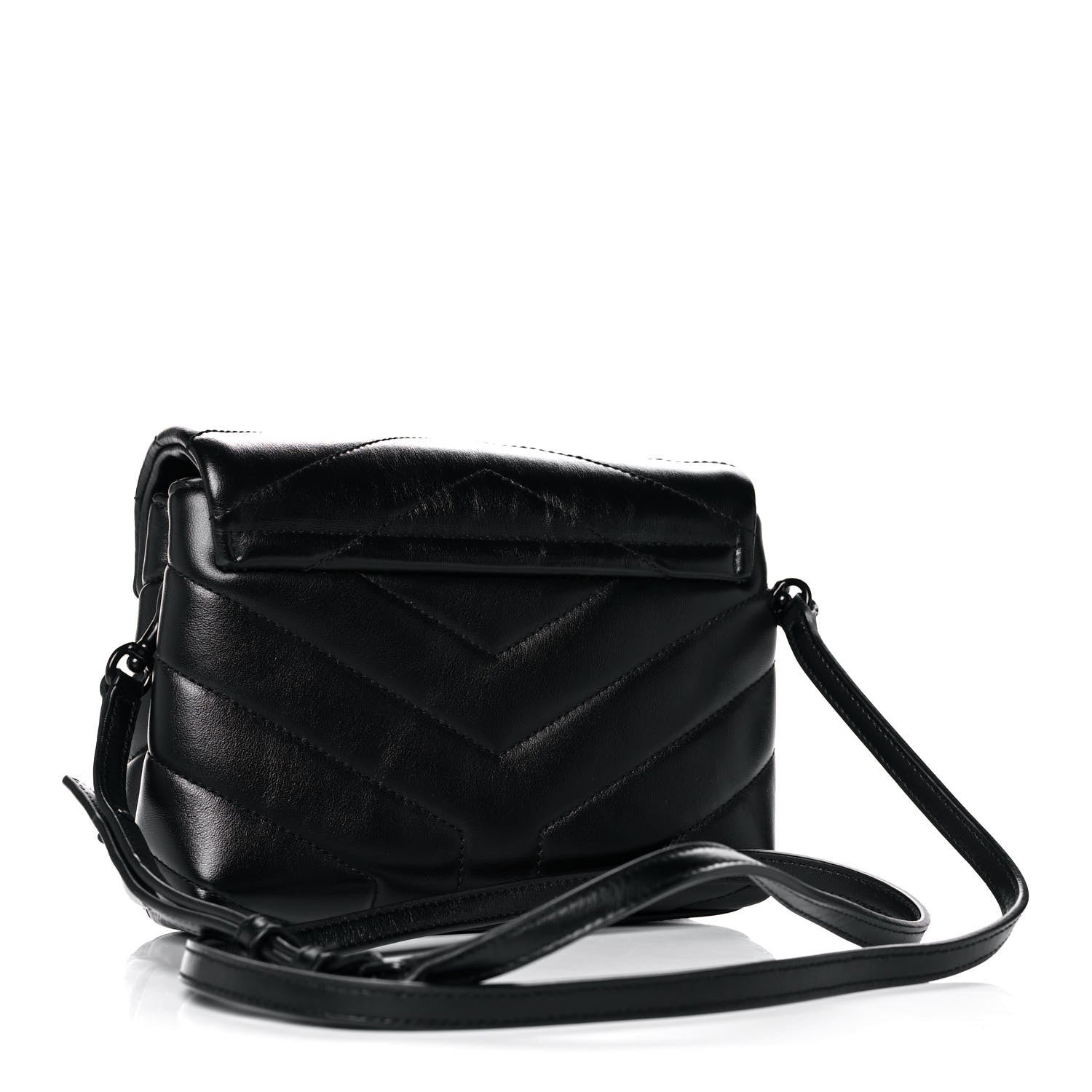 Saint Laurent Calfskin Y Quilted Monogram Toy Loulou Crossbody Bag Black 3 of 11