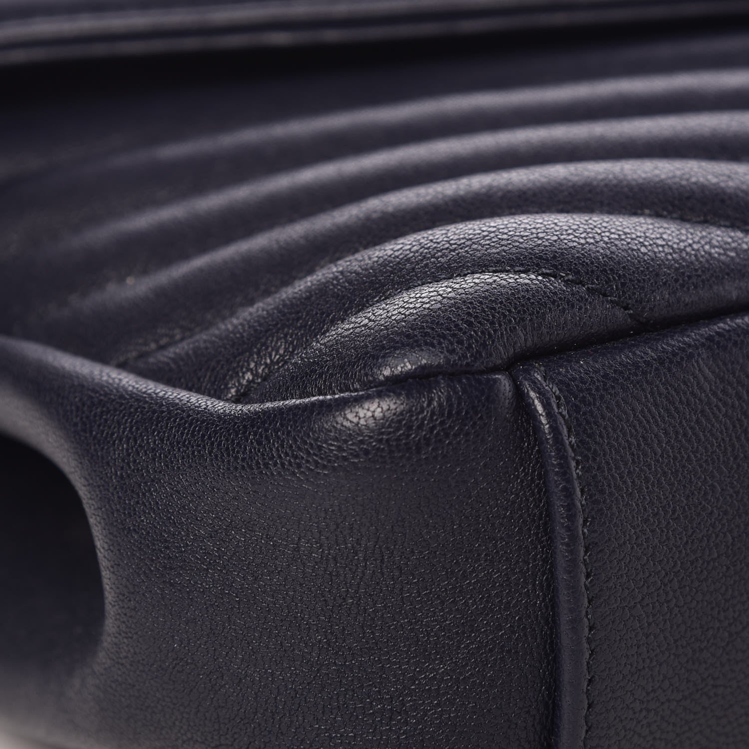 Saint Laurent Sheepskin Matelasse Chevron Monogram Medium College Bag Deep Marine 10 of 27